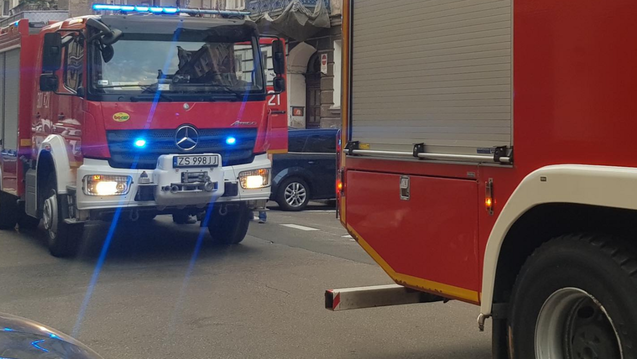 Akcja straży pożarnej Fot. KM PSP Szczecin