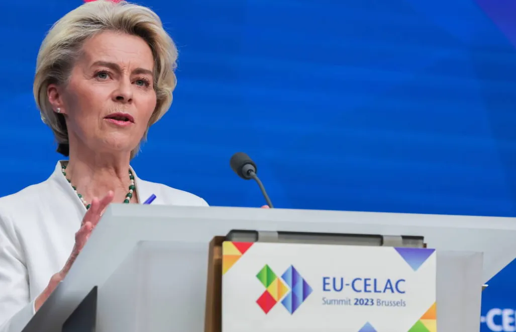 Ursula von der Leyen . Fot. PAP/EPA/OLIVIER MATTHYS