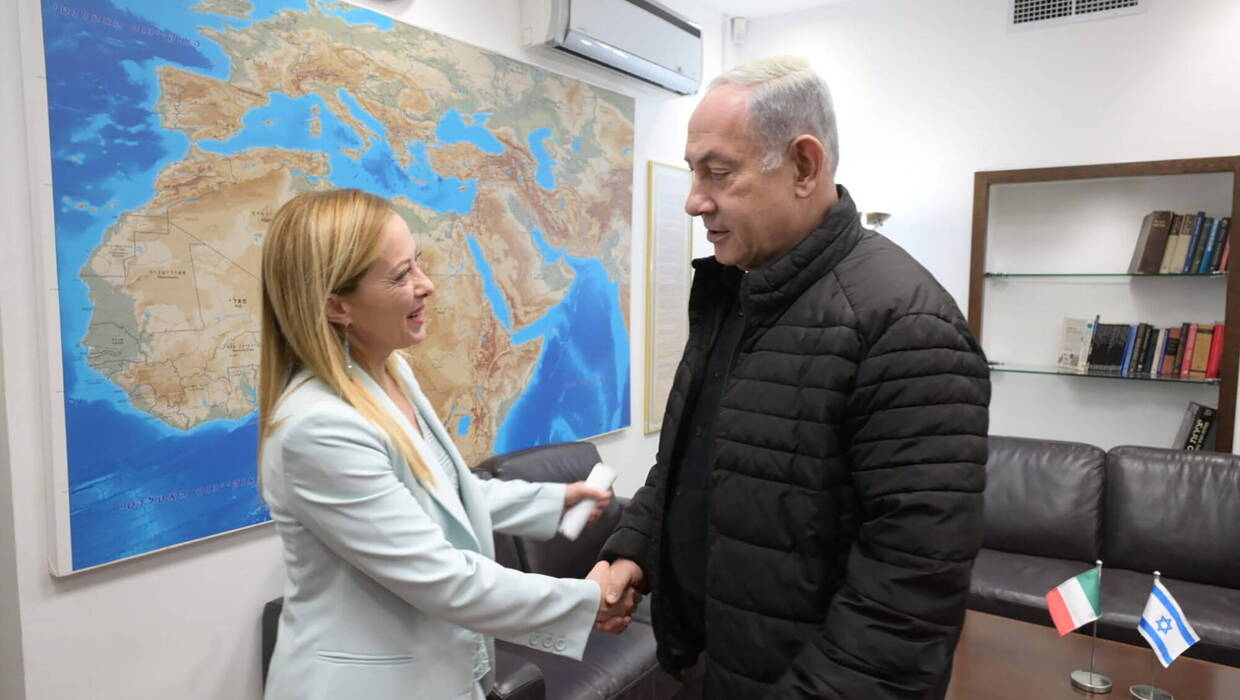 Giorgia Meloni i Benjamin Netanyahu. Fot. PAP/EPA/Avi Ohion / GPO / HANDOUT