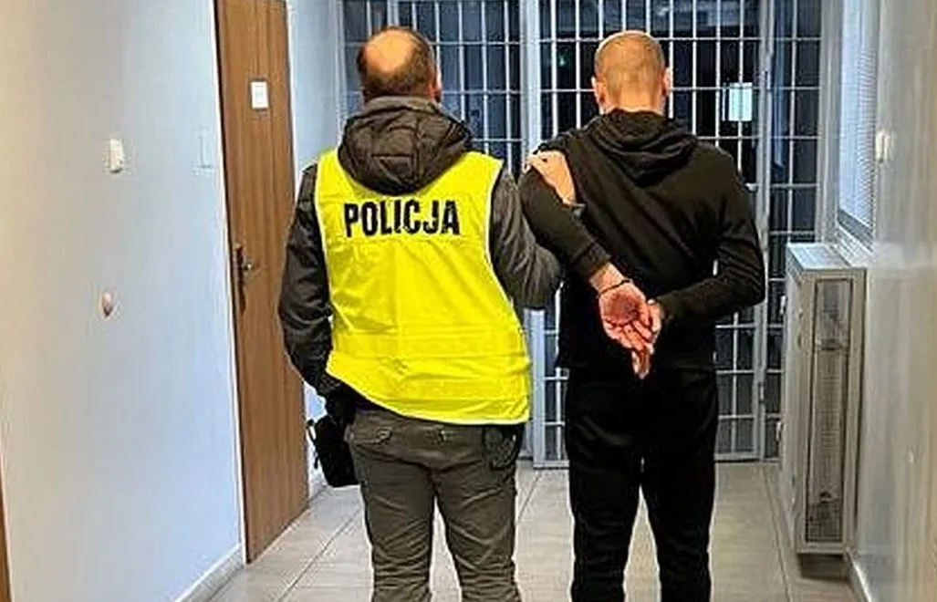 Zatrzymanie mężczyzny. Fot. KPP w Sieradzu