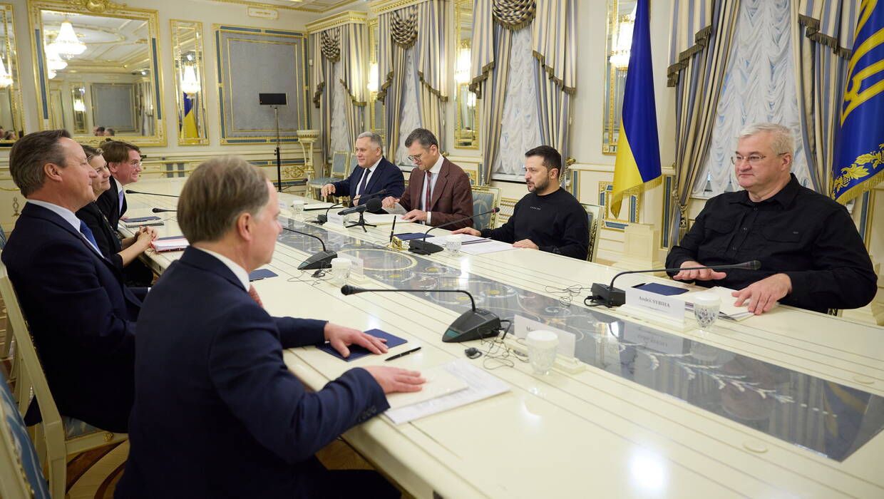Spotkanie Davida Camerona z Wołodymyrem Zełenskim Fot. PAP/EPA/UKRAINIAN PRESIDENTIAL PRESS SERVICE