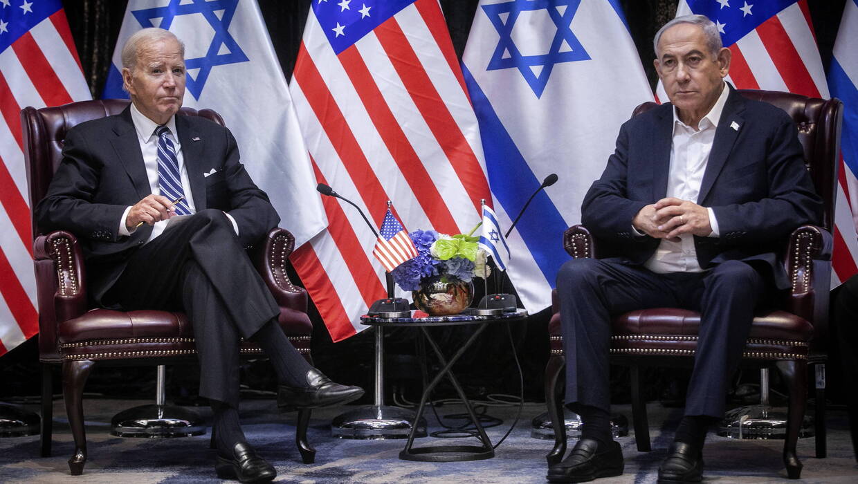 Joe Biden i Benjamin Netanjahu, Fot. PAP/Newscom/Miriam Alster