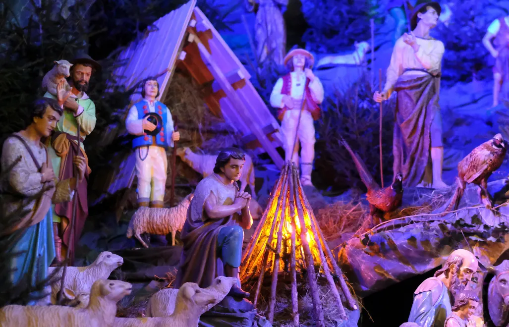 Szopka bożonarodzeniowa w bazylice oo. Franciszkanów w Katowicach-Panewnikach. Zdj. ilustracyjne. Fot. PAP/Andrzej Grygiel