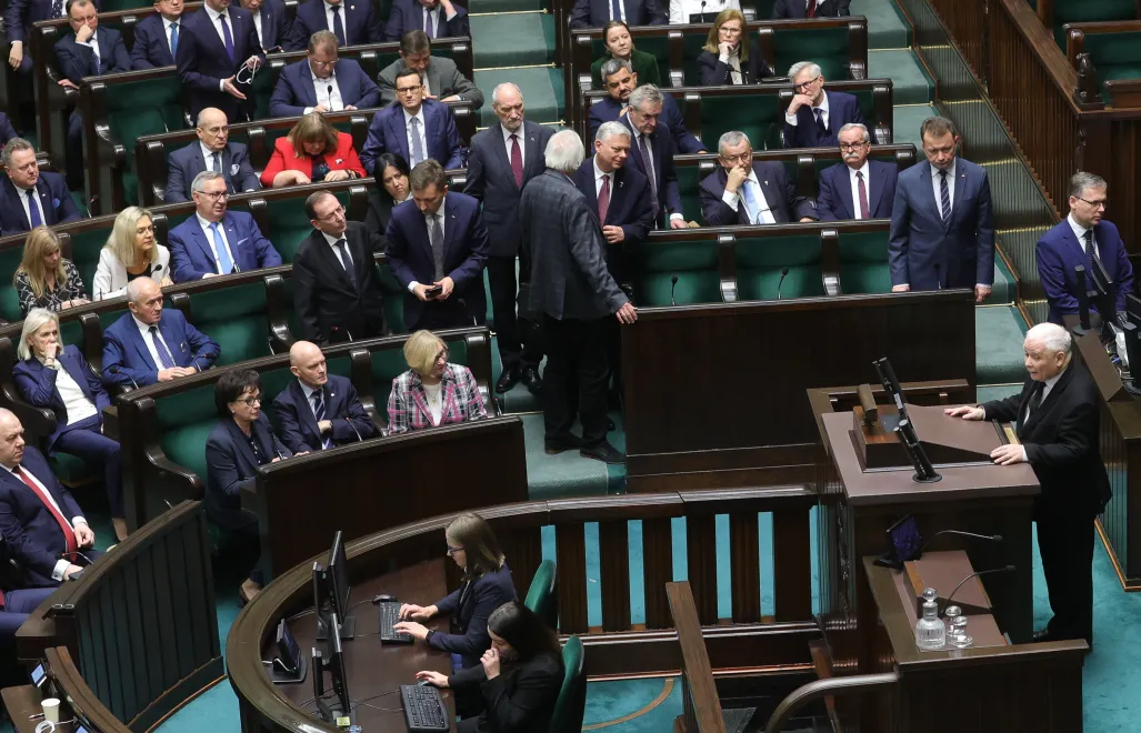 Jarosław Kaczyński w Sejmie, fot. PAP/Rafał Guz