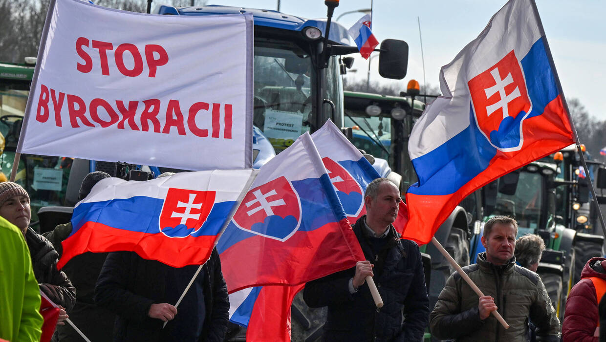 Protesty rolników na Słowacji, fot. PAP/CTK/Vaclav Salek