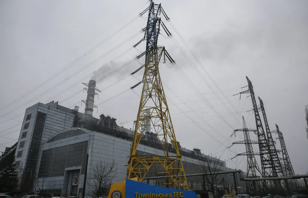 Трипільська ТЕС в Київській області, 11 лютого 2016. Fot. PAP/EPA/ROMAN PILIPEY