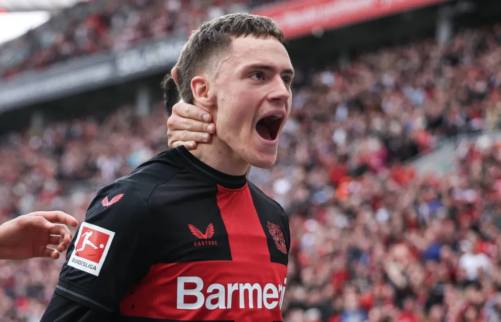 Florian Wirtz piłkarz Bayeru Leverkusen. Fot. PAP/EPA/CHRISTOPHER NEUNDORF