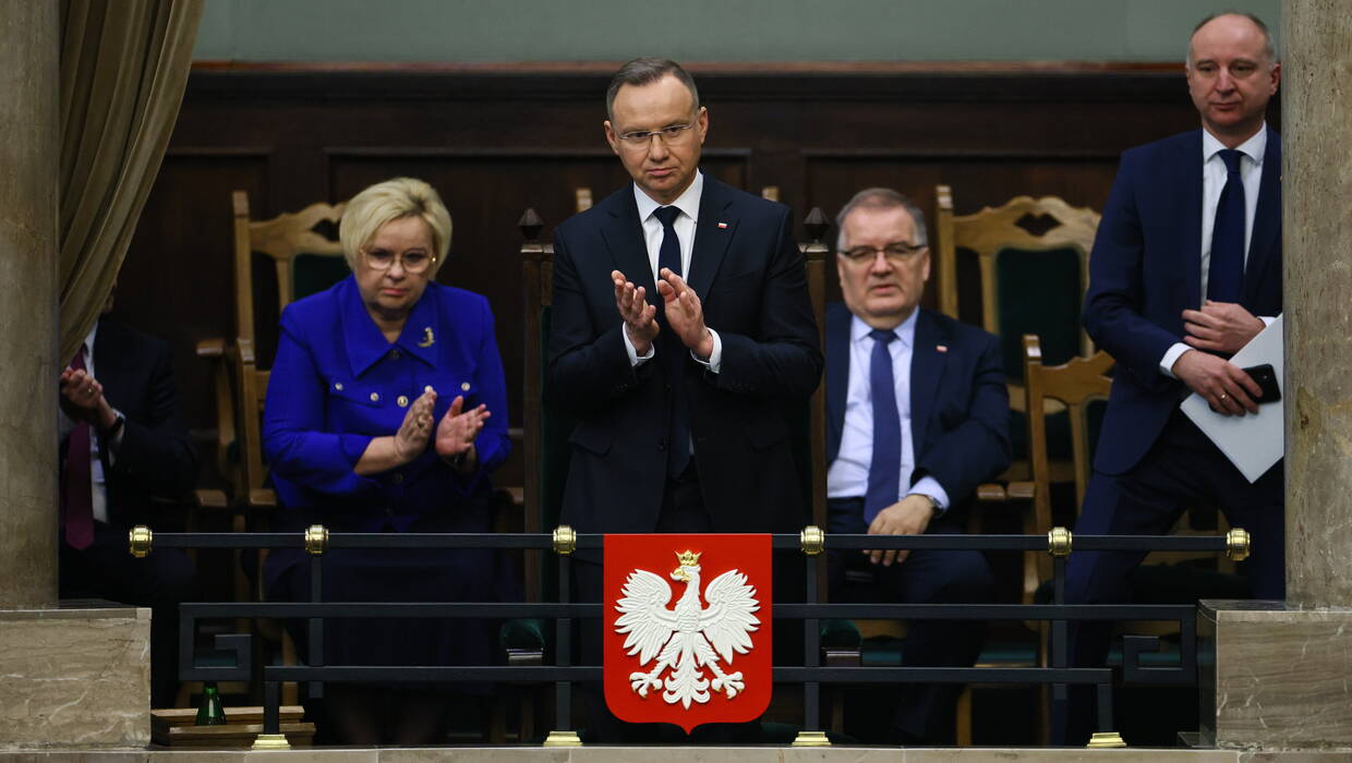 Prezydent RP Andrzej Duda podczas debaty po wystąpieniu szefa MSZ w Sejmie, fot. PAP/Leszek Szymański