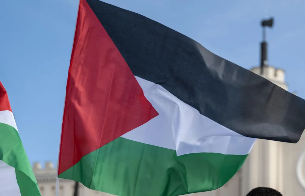 Flaga Palstyny Fot. PAP/Wojtek Jargiło