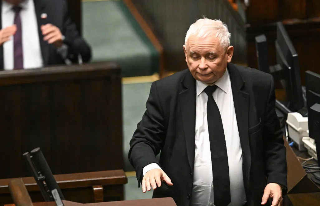 Jarosław Kaczyński na posiedzeniu Sejmu, fot. PAP/Radek Pietruszka