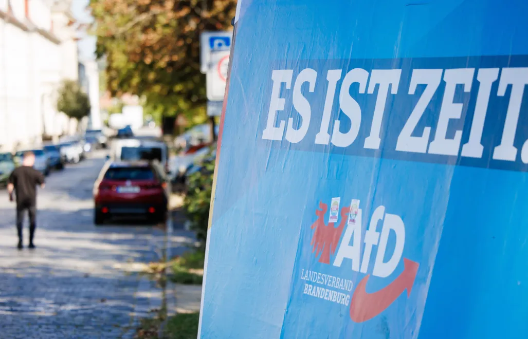 Plakat wyborczy AfD Fot. PAP/EPA/CLEMENS BILAN