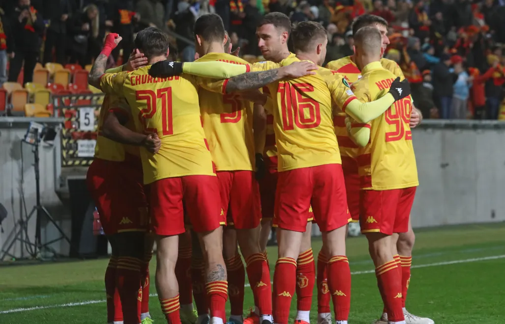 Piłkarze Jagiellonii Białystok. Fot. PAP/Artur Reszko