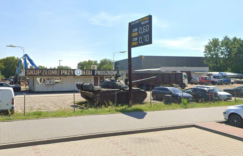 Skup złomu w Pruszkowie, skąd skradziono czołg, zdjęcie ilustracyjne, fot. Google Maps
