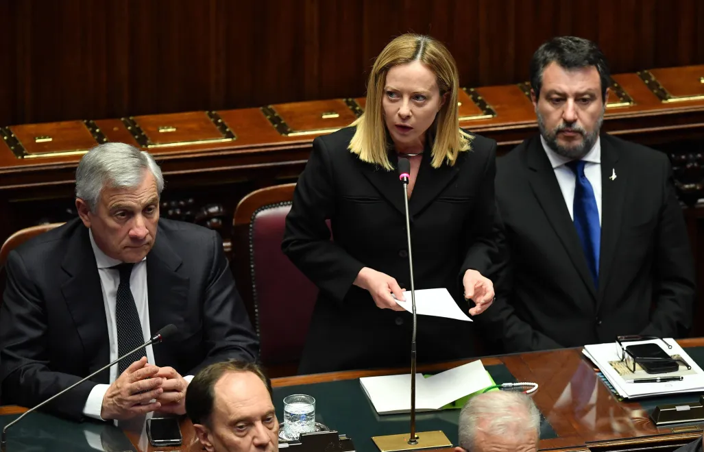 Giorgia Meloni we włoskim parlamencie, fot. PAP/EPA/ANSA/FABIO CIMAGLIA