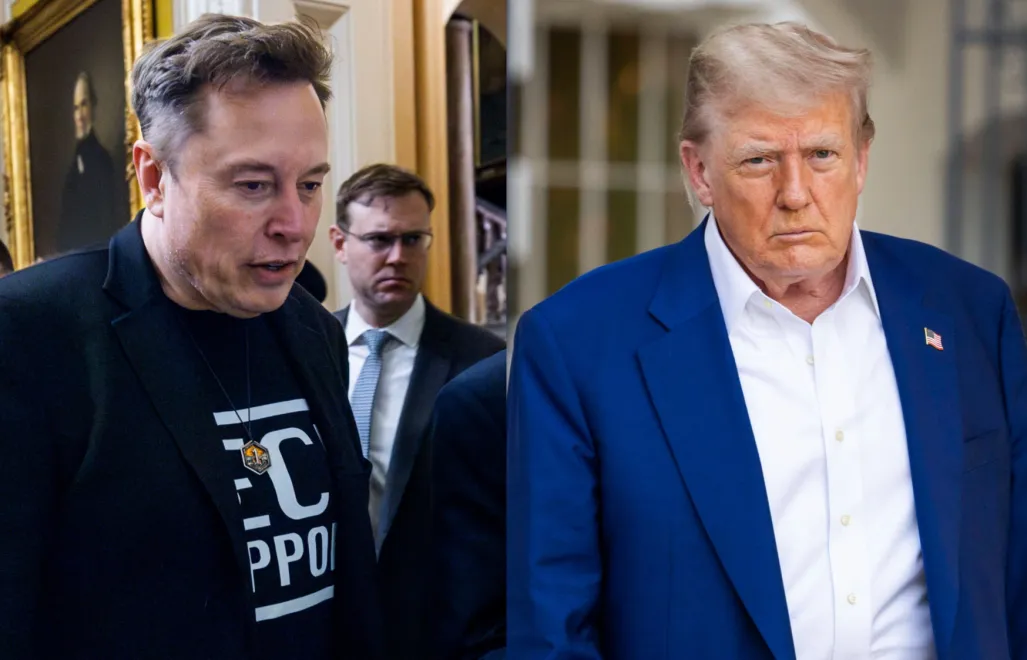 Elon Musk i Donald Trump. Fot. PAP/EPA/JIM LO SCALZO