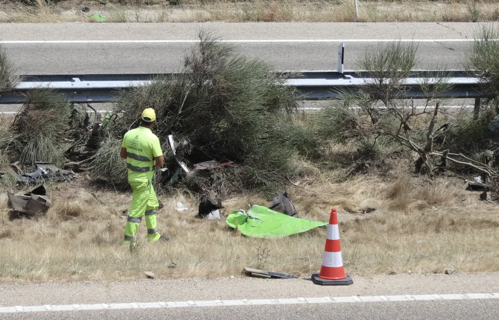 Miejsce tragicznego wypadku piłkarzy w Hiszpanii, fot. PAP/EPA/EFE/Mariam A. Montesinos