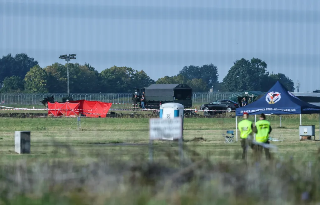 Miejsce katastrofy F-16 Fot. PAP/Paweł Supernak