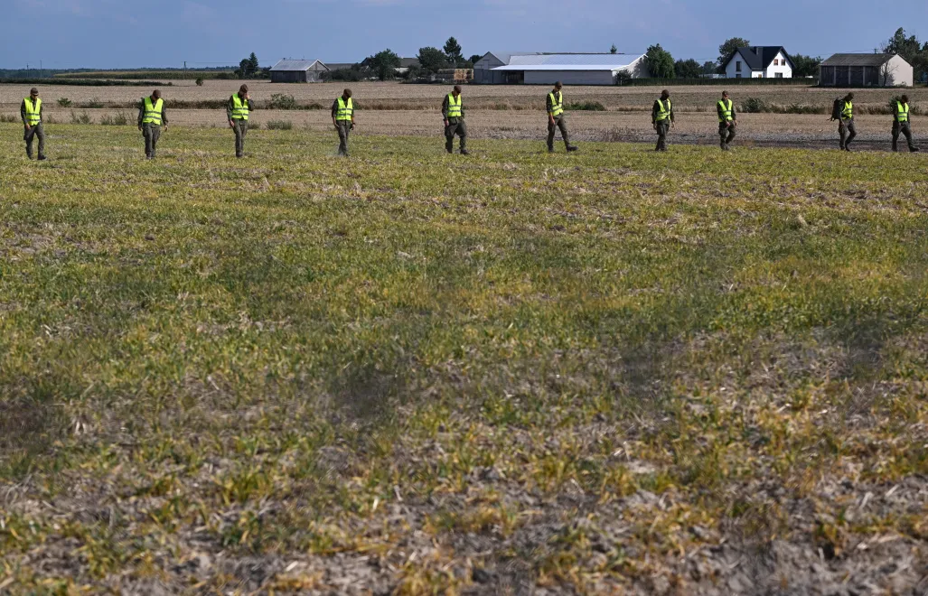 Wojska Obrony Terytorialnej w miejscu upadku rosyjskiego drona w miejscowości Wohyń Fot. PAP/Wojtek Jargiło