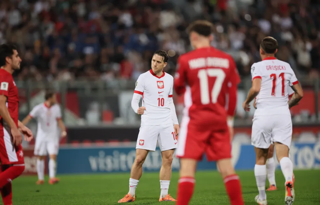 Piłkarz reprezentacji Polski Piotr Zieliński cieszy się z gola podczas meczu eliminacyjnego mistrzostw świata z Maltą, fot. PAP/Leszek Szymański