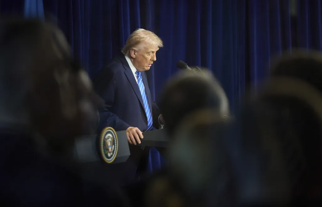 Prezydent Donald Trump po spotkaniu z Wołodymyrem Zełenskim Fot. PAP/EPA/PRESIDENTIAL PRESS SERVICE 