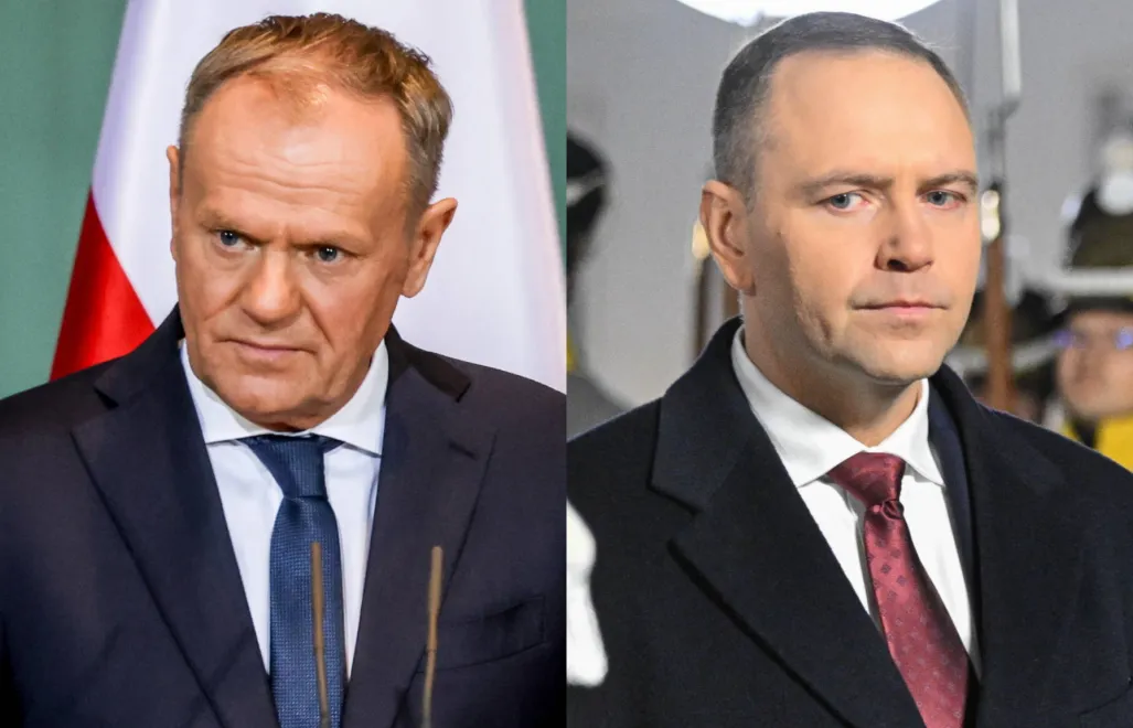 Premier Donald Tusk i prezydent Karol Nawrocki. Fot. PAP/EPA/FILIP SINGER/Radek Pietruszka