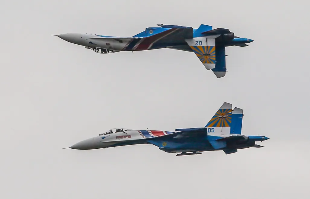 Російські Су-27. Fot. PAP/EPA/Sergei Ilnitsky