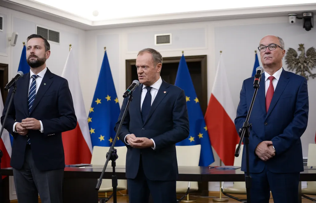 Władysław Kosiniak-Kamysz, Donald Tusk i Włodzimierz Czarzasty, fot. PAP/Marcin Obara