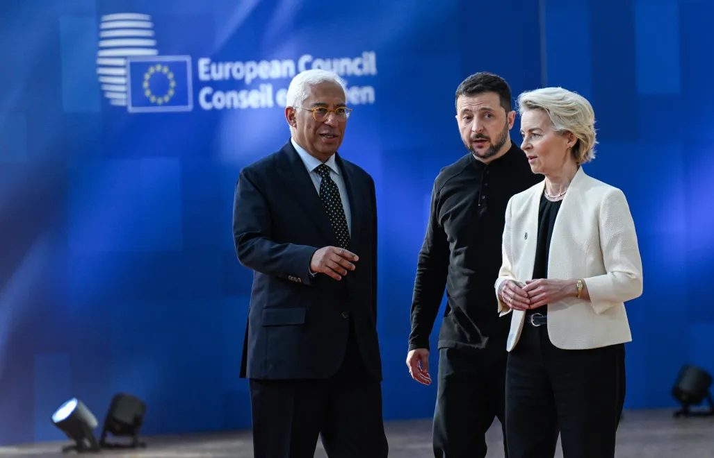 Antonio Costa, Wołodymyr Zełenski, Ursula von der Leyen. Fot. PAP/	Wiktor Dąbkowski