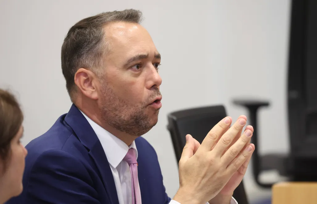 Belgijski minister spraw zagranicznych Maxime Prevot. Fot. PAP/EPA/	OLIVIER HOSLET