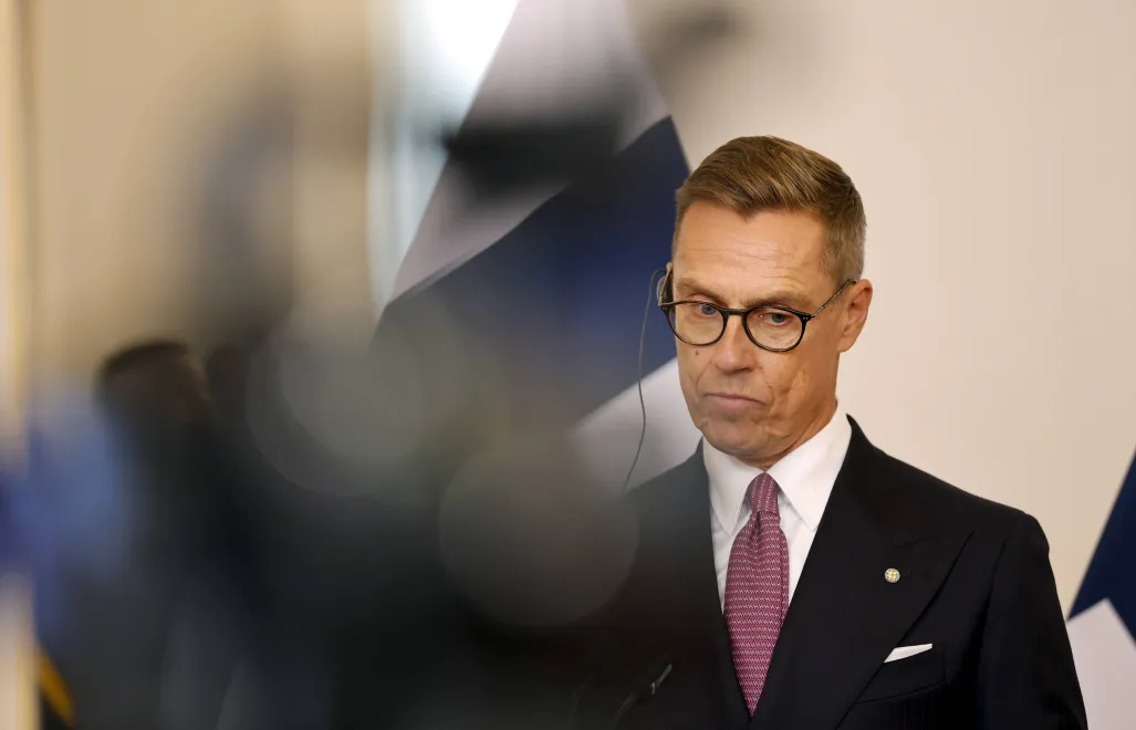 Prezydent Finlandii Alexander Stubb. Fot. PAP/EPA/TOMS KALNINS