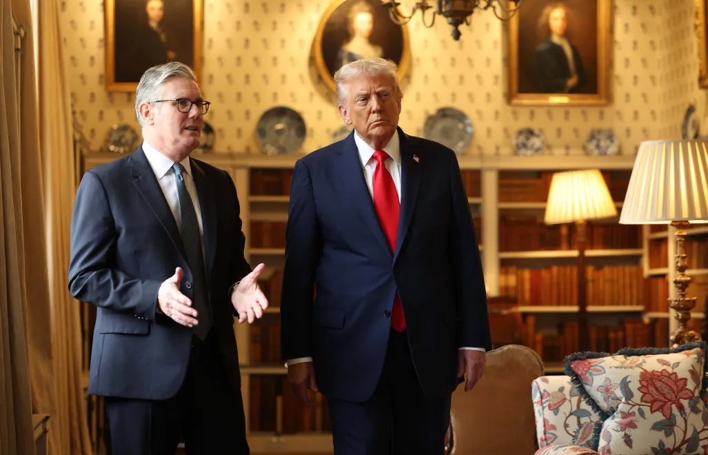  Keir Starmer i Donald Trump podczas wizyty prezydenta USA w Wielkiej Brytanii Fot. PAP/EPA/NEIL HALL