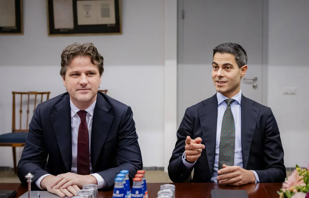 Lider CDA Henri Bontenbal i lider D66 Rob Jetten. Fot. PAP/EPA/SEM VAN DER WAL