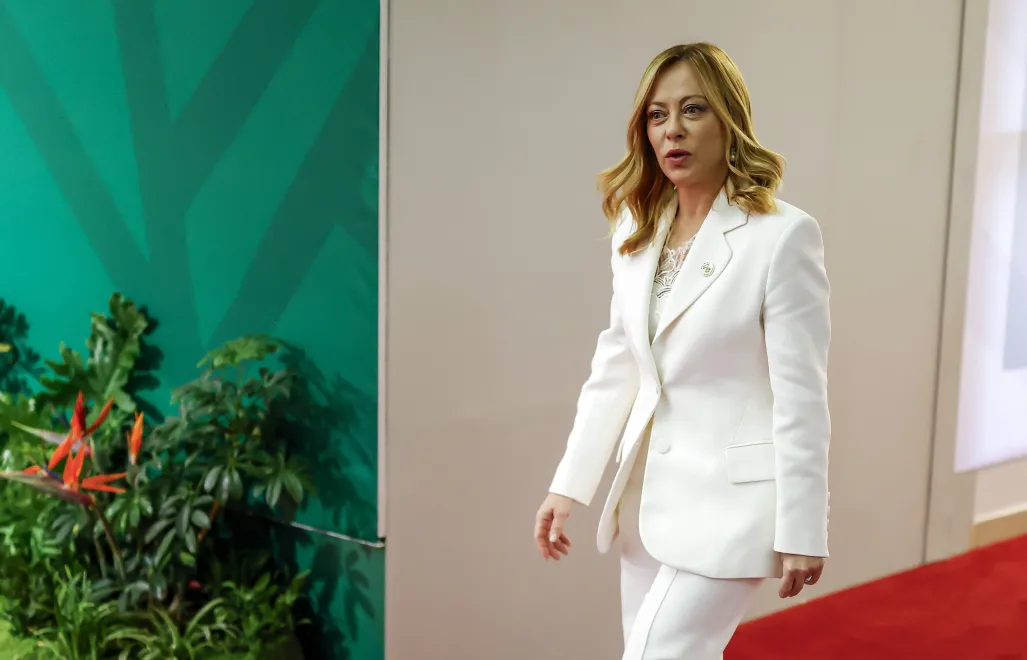 Premier Włoch Giorgia Meloni. Fot. PAP/EPA/	MARCO LONGARI / POOL