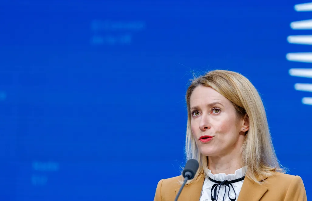 Szefowa unijnej dyplomacji Kaja Kallas. Fot. PAP/EPA/	OLIVIER MATTHYS