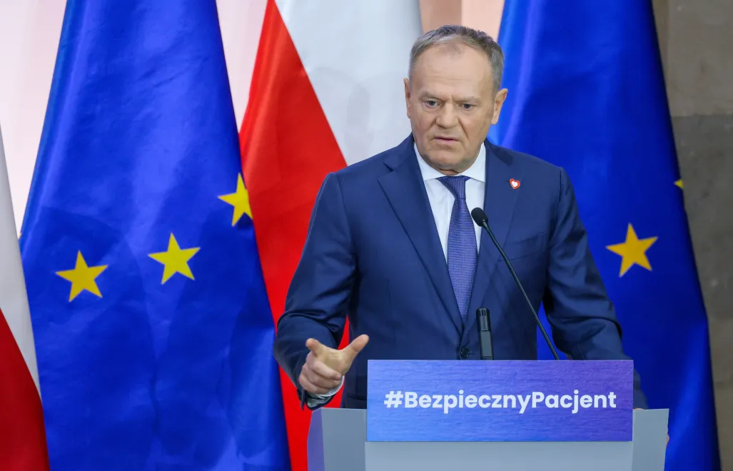 Premier Donald Tusk podczas Szczytu Medycznego „Bezpieczny Pacjent”. Fot. PAP/Rafał Guz