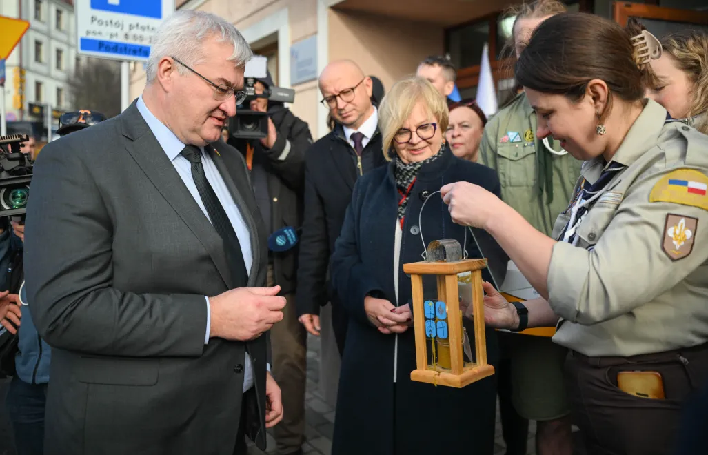 Minister spraw zagranicznych Ukrainy Andrij Sybiha na otwarciu wicekonsulatu Ukrainy w Rzeszowie. Fot. PAP/Darek Delmanowicz
