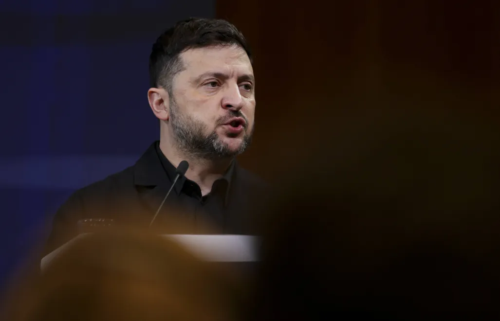 Prezydent Ukrainy Wołodymyr Zełenski. Fot. PAP/EPA/HANNIBAL HANSCHKE