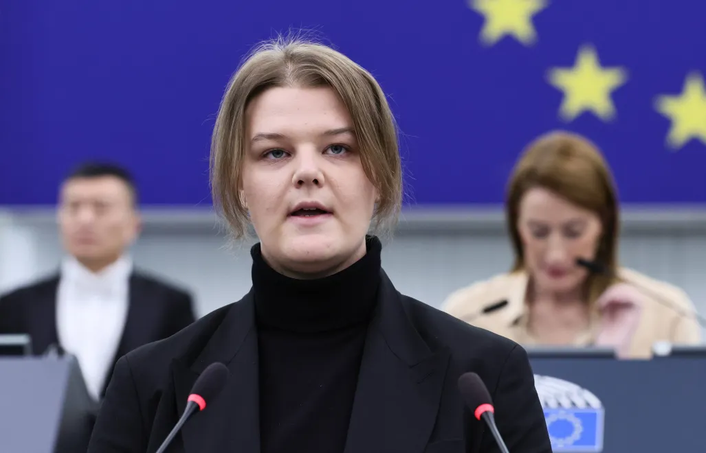 Jana Poczobut, córka Andrzeja Poczobuta, fot. PAP/EPA/RONALD WITTEK