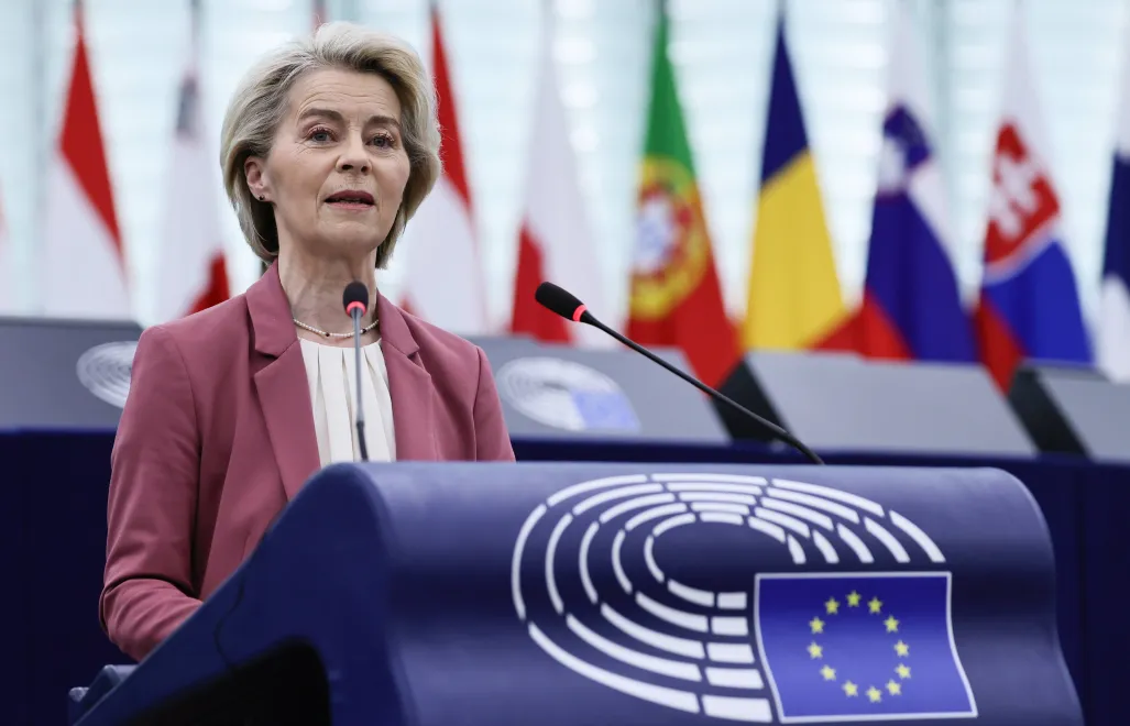 Przewodnicząca KE Ursula von der Leyen. Fot. PAP/EPA/	RONALD WITTEK