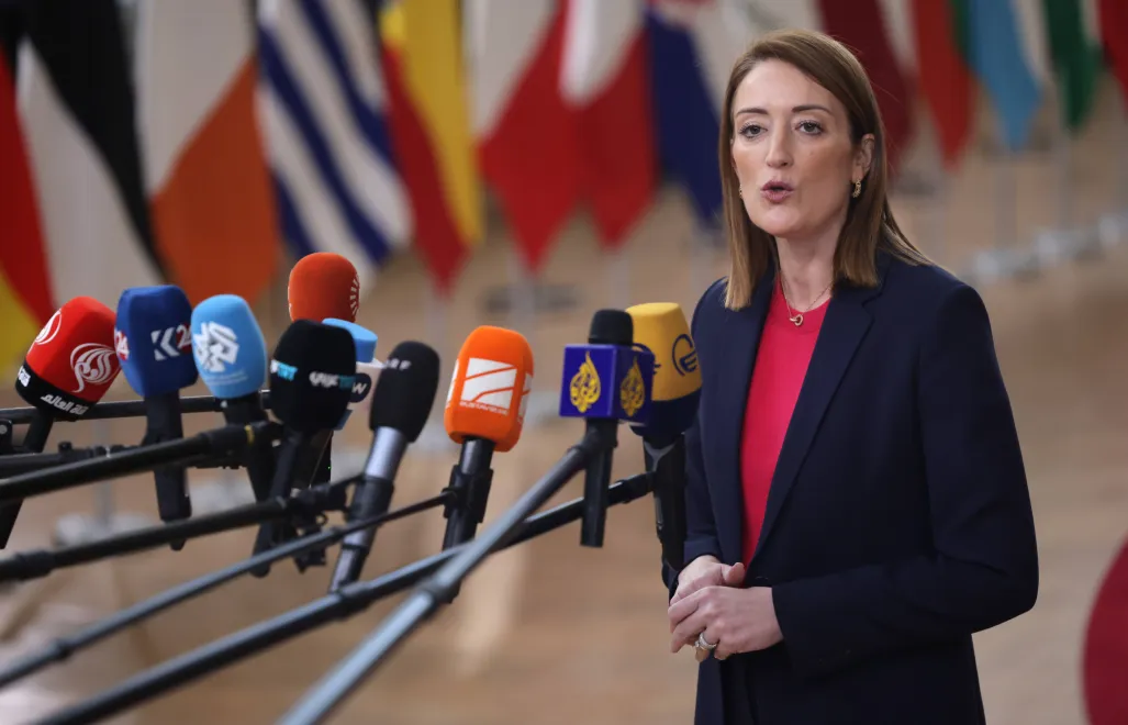 Roberta Metsola Fot. PAP/EPA/OLIVIER MATTHYS