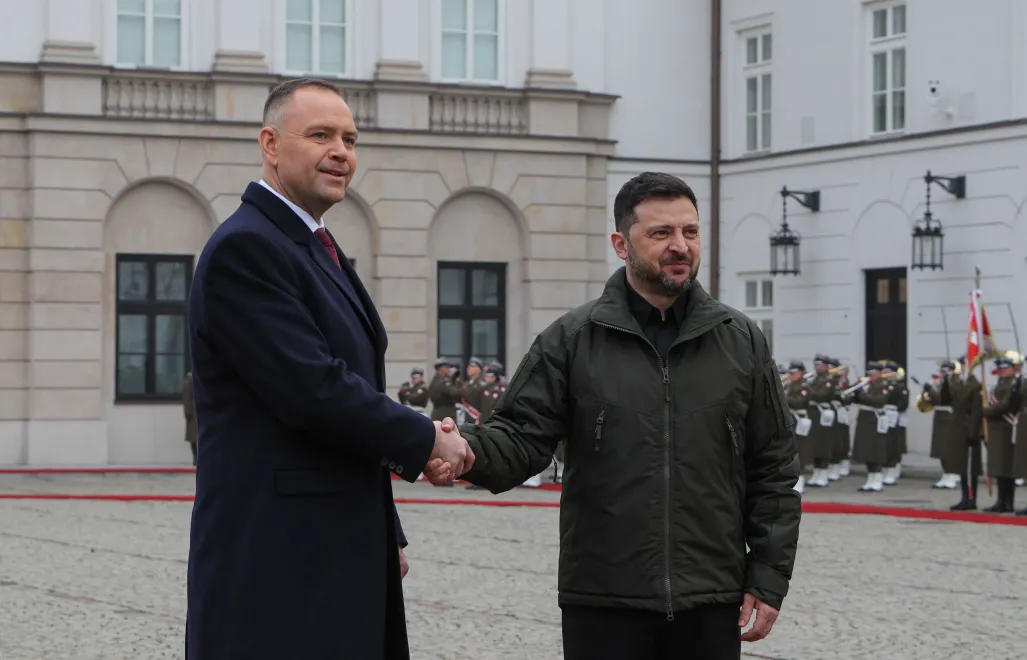 Кароль Навроцький і Володимир Зеленський. Fot. PAP/Paweł Supernak