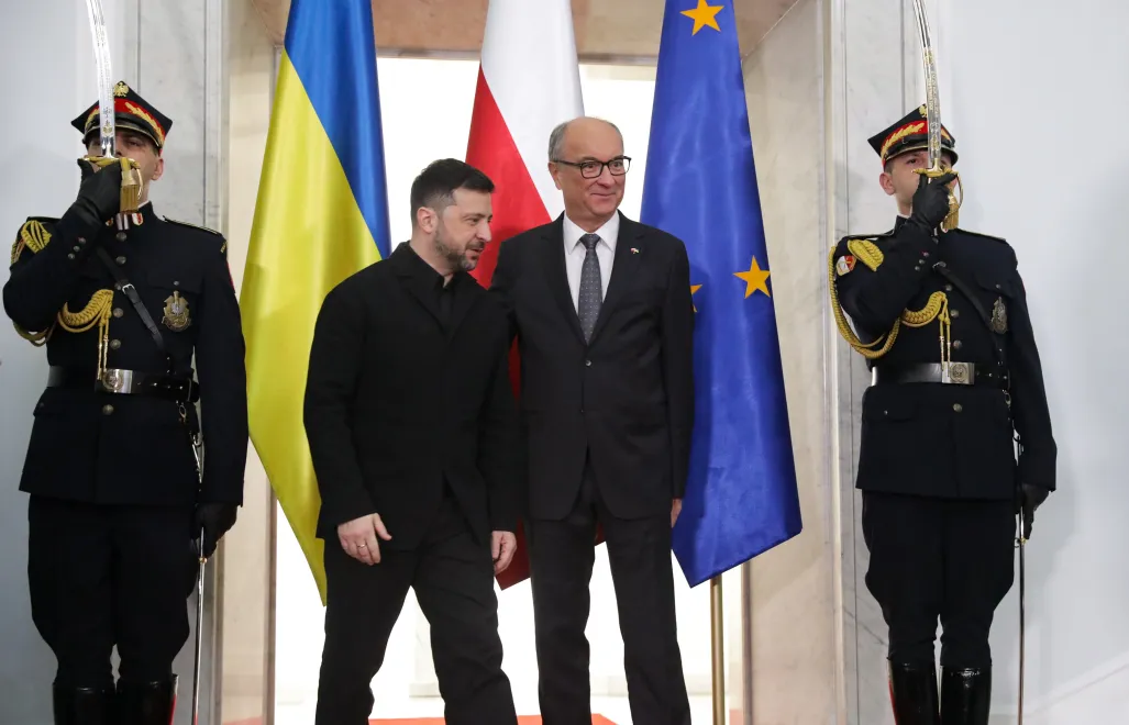 Prezydent Ukrainy Wołodymyr Zełenski i marszałek Sejmu Włodzimierz Czarzasty, fot. PAP/Tomasz Gzell