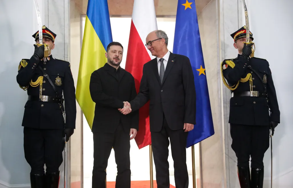 Владимир Зеленский и Влодзимеж Чажастый. Fot. PAP/Tomasz Gzell