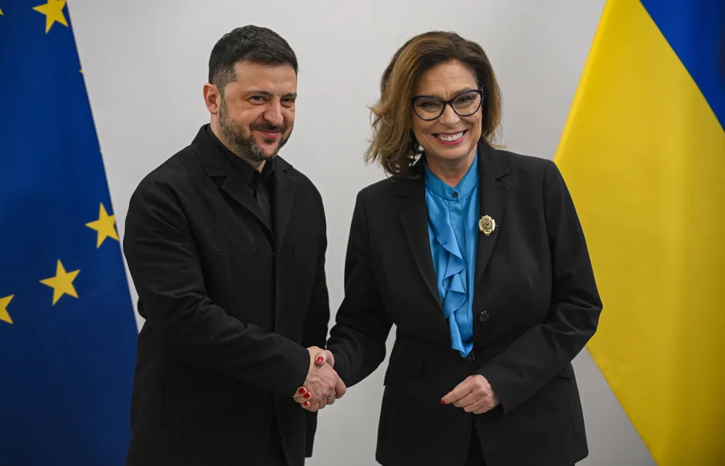 Володимир Зеленський і Малгожата Кідава-Блонська. Fot. PAP/Marcin Obara