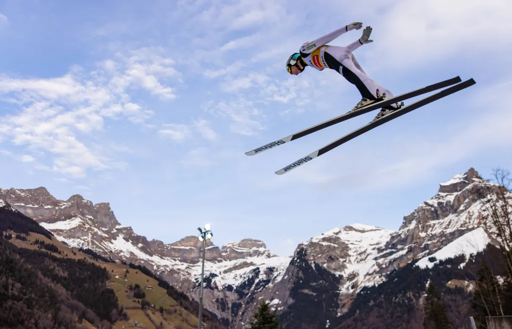Obecnie liderem jest Prevc, który zgromadził 770 pkt. Fot. PAP/EPA/	PHILIPP SCHMIDLI