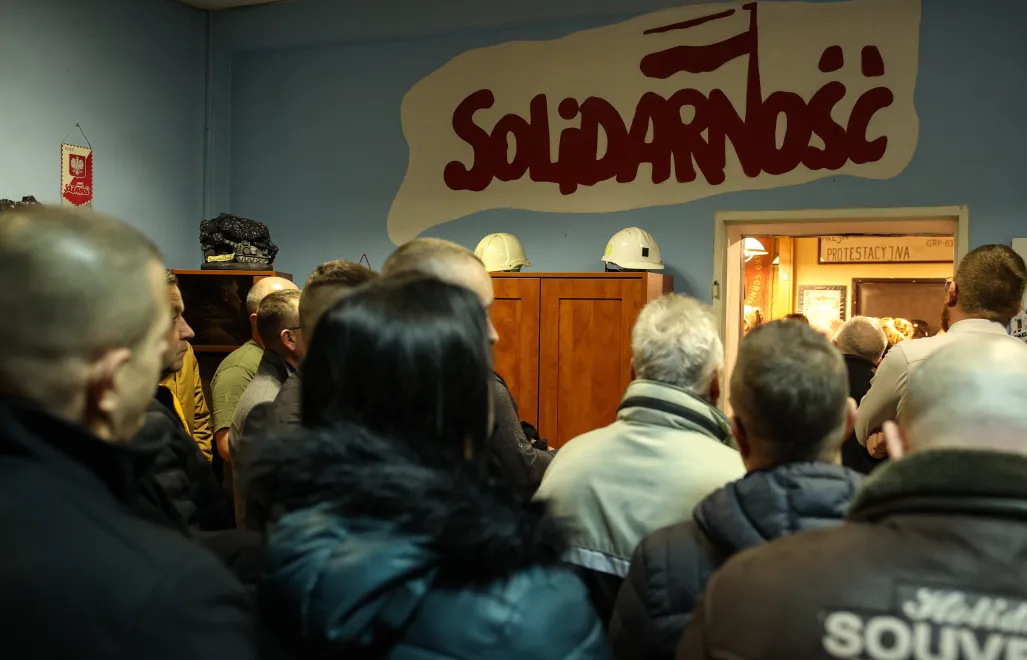 Msza dla rodzin protestującyc górników w Czechowicach-Dziedzicach Fot. PAP/Jarek Praszkiewicz