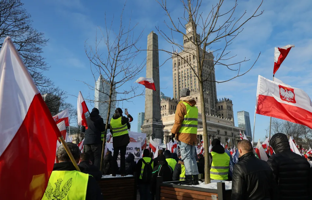 Protest rolników w Warszawie Fot. PAP/Paweł Supernak
