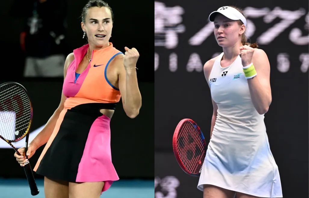 Aryna Sabalenka; Jelena Rybakina. Fot. PAP/EPA/JOEL CARRETT/JAMES ROSS