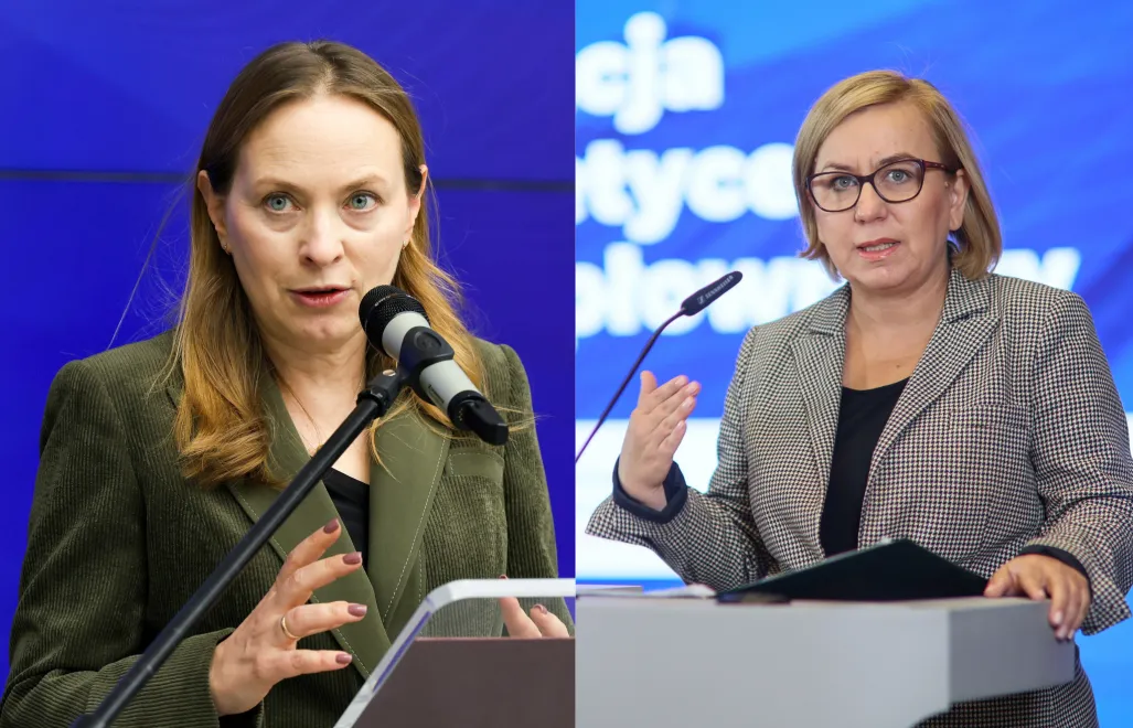Katarzyna Pełczyńska-Nałęcz (L) i Paulina Hennig-Kloska (P). Fot. PAP/Paweł Supernak/Leszek Szymański