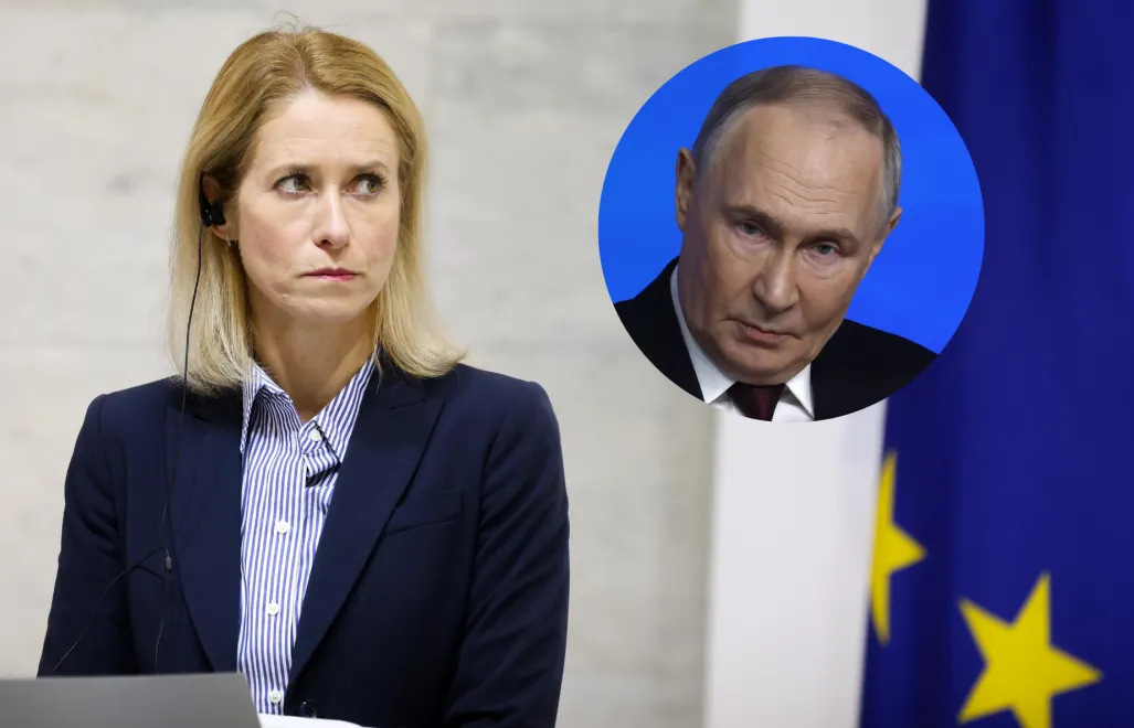 Kaja Kalla, Władimir Putin. Fot. PAP/Victor Kovalchuk/EPA/SERGEI ILNITSKY